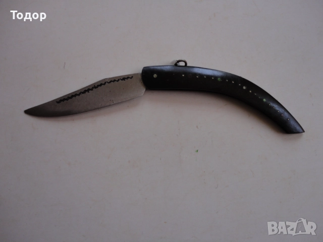 Страхотен нож сойка биволски рог гравюри 6, снимка 2 - Ножове - 52671166