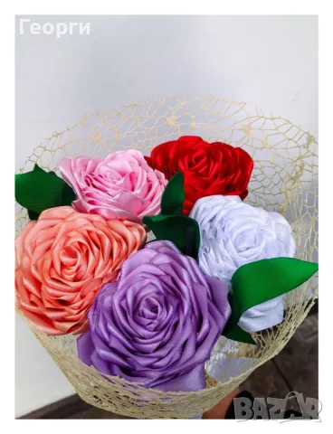 Ръчно изработени букети , снимка 3 - Изкуствени цветя - 48634035