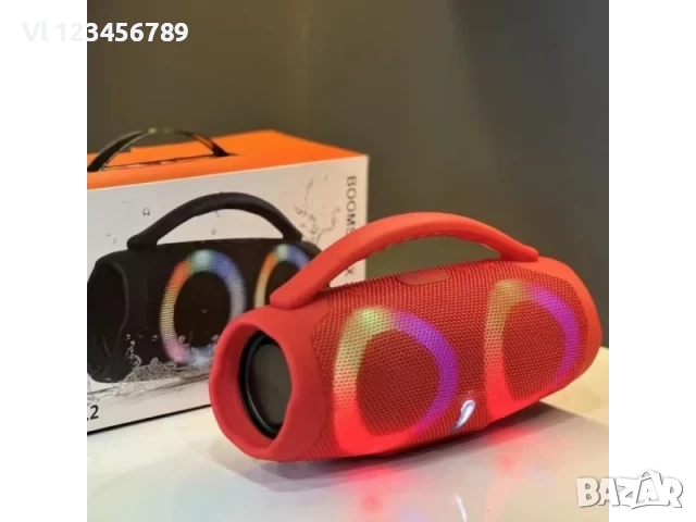 Портативна мощна блутут колона Booms Box 3 Mini RGB, снимка 4 - Радиокасетофони, транзистори - 52270232