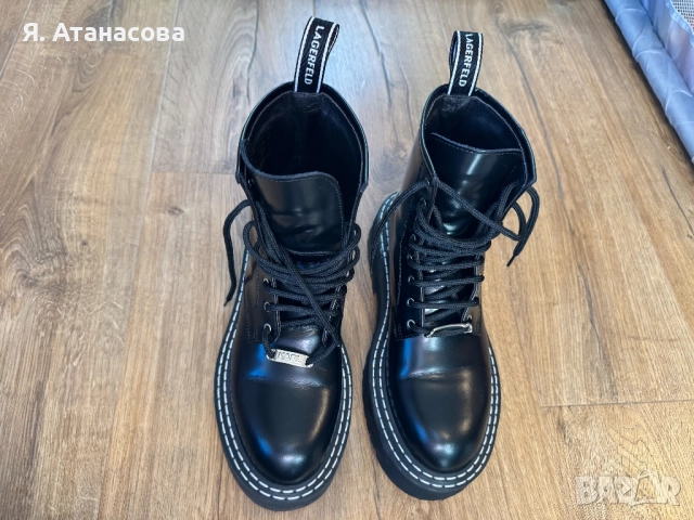 Кожени боти - Karl Lagerfeld - 39 номер, снимка 3 - Дамски боти - 52955255