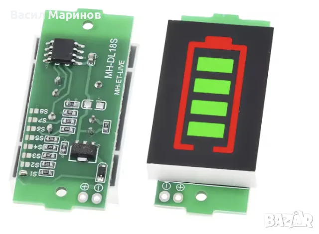 LED индикатор за заряд на LiPo/Li-Ion батерии 1S–8S