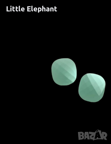 Sale Сребърни обеци правоъгълници,мента,колекция"Summer vibes"/нови