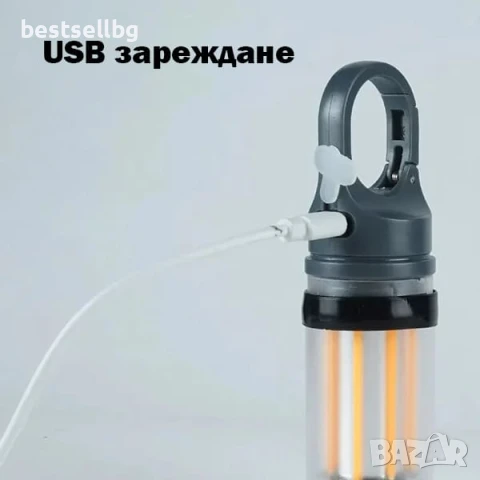 Мощна къмпинг лампа осветление за палатка риболов туризъм аварии автомобил LED фенер USB зареждане, снимка 5 - Къмпинг осветление - 51204316