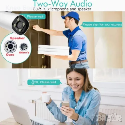 Комплект 4бр AI Smart камери с пълноцветно нощно виждане и NVR за професионално видеонаблюдение, снимка 5 - Камери - 48884178