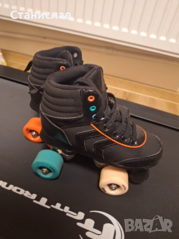 Ролкови кънки Oxelo Kid's Roller Quad Skate 100 - Black - 35, снимка 2 - Ролери, кънки - 52363741