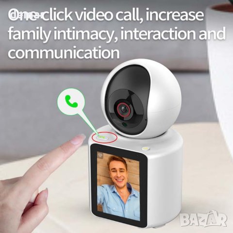 CIAJIE Двупосочна видеокамера 2,8'' екран wifi 360° интелигентна 1080p, снимка 7 - HD камери - 42068085