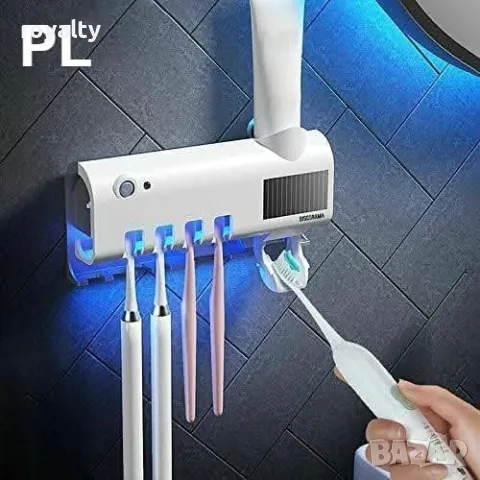 Антибактериален UV стерилизатор със  соларен диспенсър за паста за зъби 2в1, снимка 3 - Други стоки за дома - 48998838