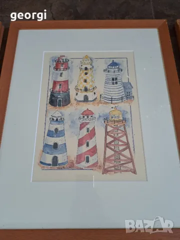 три картини акварел на морска тематика , снимка 4 - Картини - 47747273