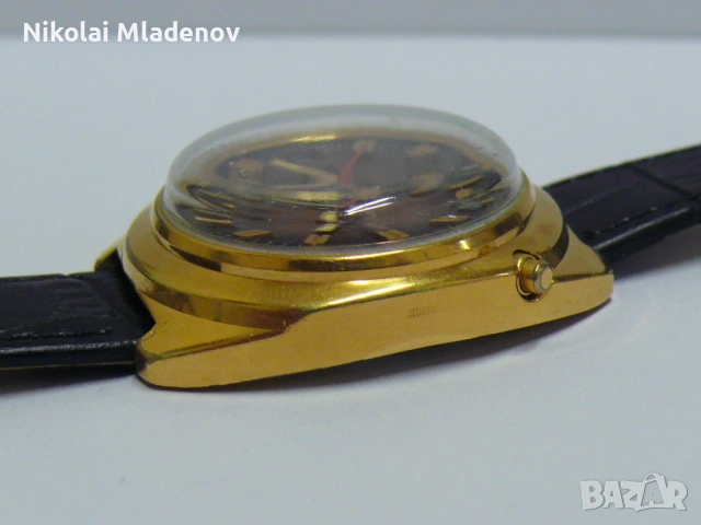 Съветски Позлатен ЧАЙКА/CHAIKA Мъжки ръчен часовник, работещ! С ден/дата, снимка 7 - Мъжки - 53178876