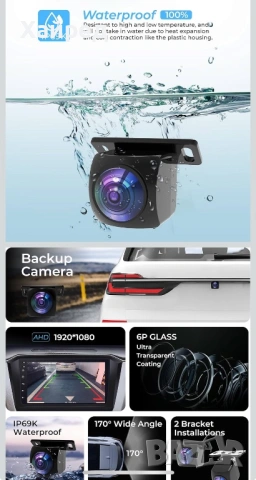 AHD 1080P камера за задно виждане за кола, снимка 4 - Аксесоари и консумативи - 54017090