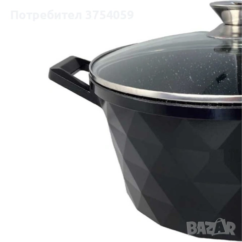 Премиум комплект съдове за готвене 12 части с мраморно покритие Cheffinger– Тенджери, тигани и касер, снимка 7 - Съдове за готвене - 53124115