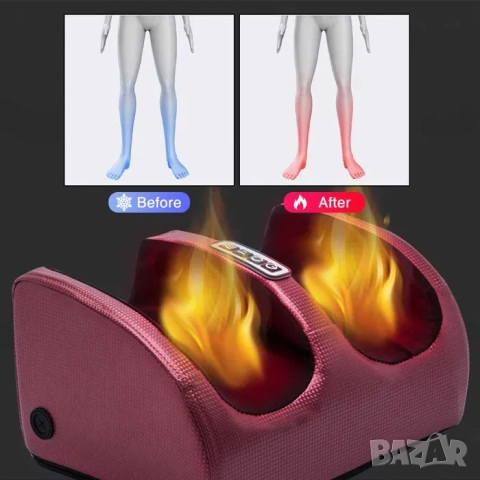 Електрически масажор за крака с нагряване, нагревки, кръвообръщение, снимка 4 - Масажори - 52211009