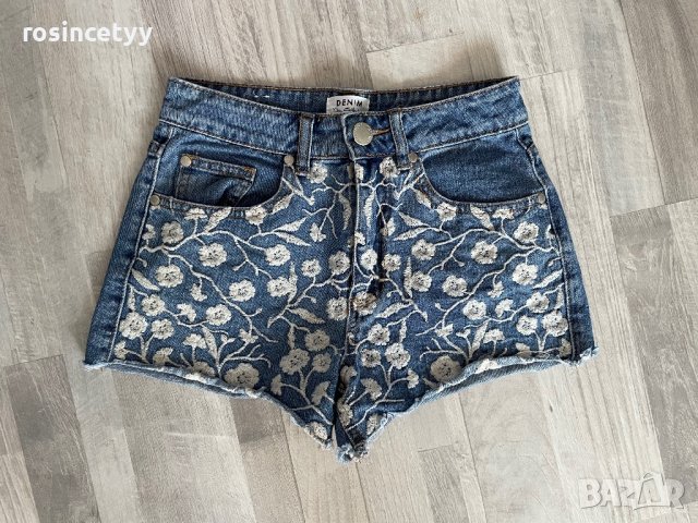 Къси дънки с бродерия , снимка 5 - Къси панталони и бермуди - 39536923