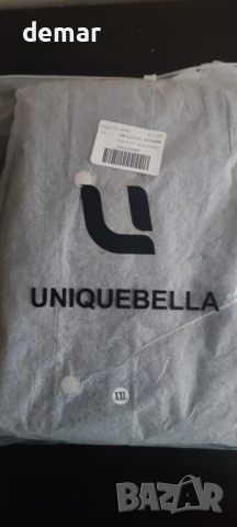 UNIQUEBELLA Дъждобран за мъже, водоустойчиво, ветроустойчиво яке за дъжд с качулка, черно, снимка 6 - Якета - 44535579