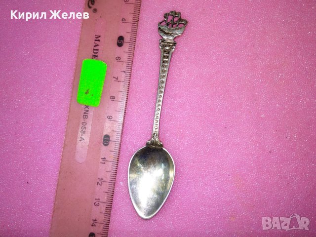 СТАРА НЕМСКА КАПИТАНСКА КОЛЕКЦИОНЕРСКА СРЕБЪРНА ЛЪЖИЧКА За КАФЕ СРЕБРО 800 ПРОБА 42985, снимка 10 - Колекции - 44376271