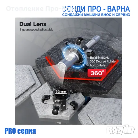 DUAL 360° PRO-40 професионална инспекционна камера - 40 метра, снимка 8 - Други инструменти - 48802290