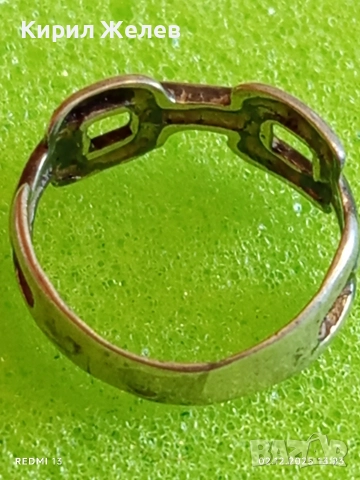 Сребърен пръстен с дизайн на верига стил и елегантност 50032, снимка 6 - Пръстени - 52625089