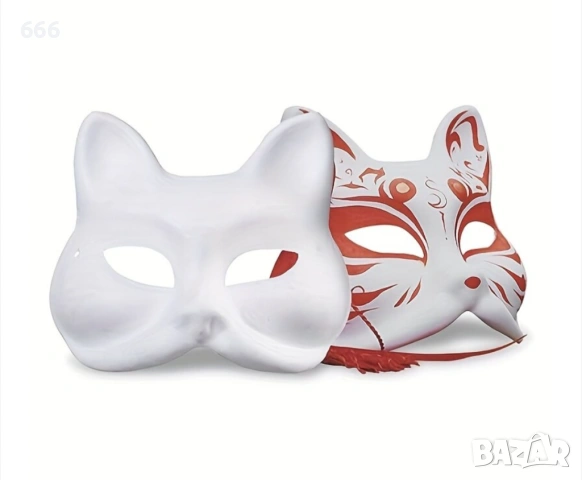 Комплект от 5 броя Котешки маски за лице Направи си сам аниме маски, снимка 4 - Други - 53909293