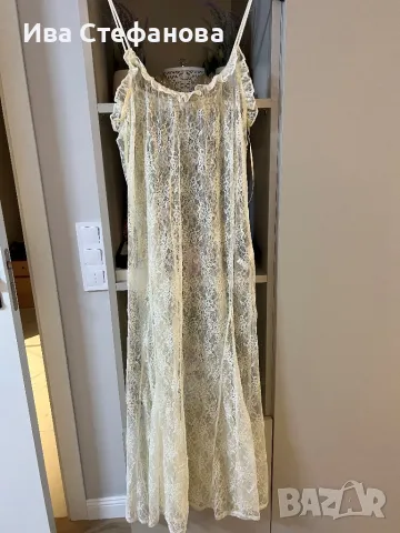 Wow 🤩 Нова секси мека поламид разкошна бяла дантелена дантела нощница, снимка 2 - Нощници - 48656980