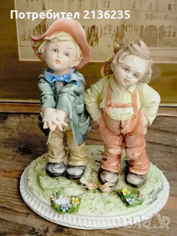  Порцеланова фигурка "Piove!" – Capodimonte, Tiziano Galli, снимка 6 - Колекции - 50414893