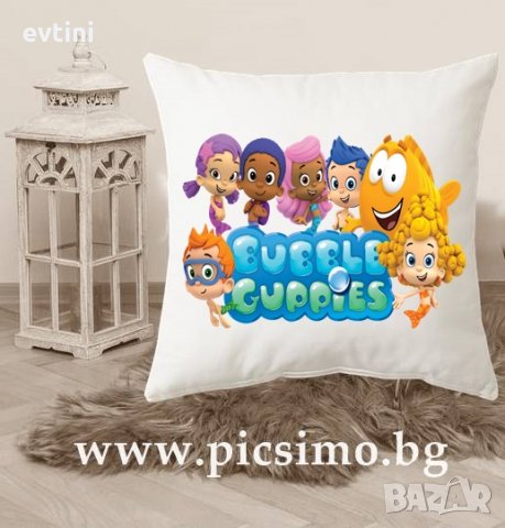 Декоративна възглавничка Пепа, Пламъчко, Пес Патрул, Масленка, Рибки гупи и др., снимка 14 - Спално бельо и завивки - 29885597