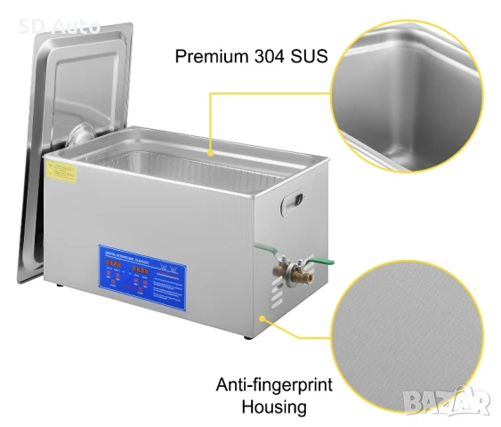 Ултразвукова дигитална почистваща вана  22 Литра / 40 kHz, снимка 8 - Други инструменти - 50498071