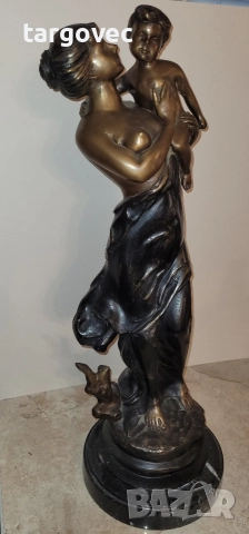 разкошна масивна бронзова фигура 67 см статуя статуетка, снимка 2 - Декорация за дома - 52797136