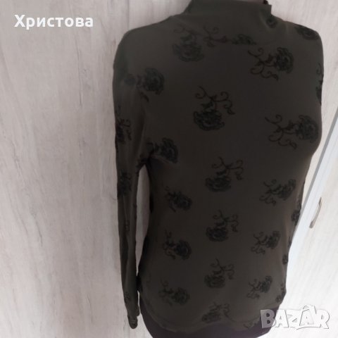 Зелена блуза тюл и бродерия АСОС - 15,00лв., снимка 5 - Блузи с дълъг ръкав и пуловери - 32029829