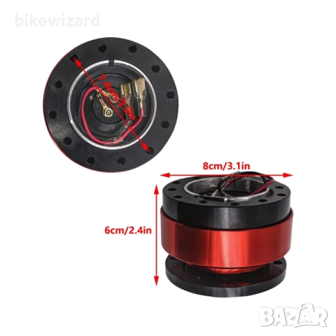 Baceyong Racing, Универсален комплект за бързо освобождаване на волан с 6 отвора НОВО, снимка 2 - Аксесоари и консумативи - 51684620