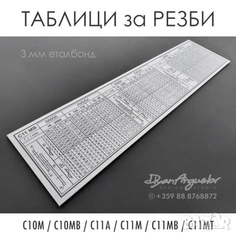 ТАБЛИЦИ за РЕЗБИ и ТАБЕЛКИ за СТРУГОВЕ C10M/MB ; С11A/М/МВ/MT, снимка 3 - Стругове - 43977673