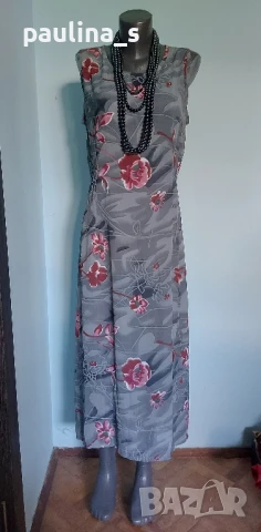 L / XL "Butz Moda" / Флорална рокля с цепки , снимка 2 - Рокли - 50513440