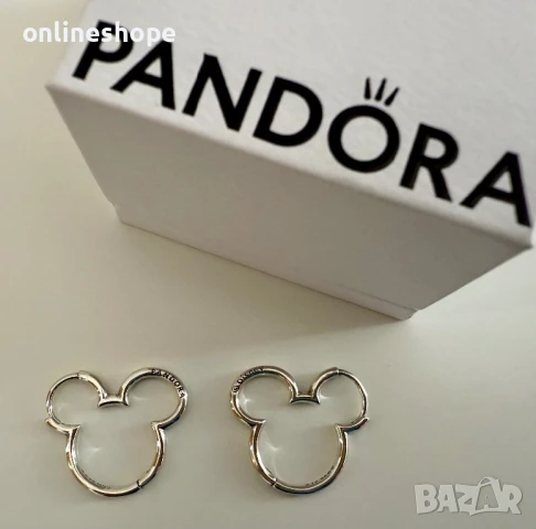 ALE S925 Сребърни обеци Pandora Disney Mickey Mouse , снимка 2 - Обеци - 50975782
