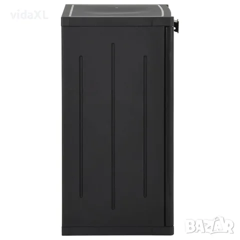 vidaXL Градински шкаф за съхранение, черен, 65х45х88 см, PP ратан, снимка 2 - Кутии за съхранение - 56146233