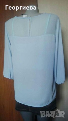Нова небесно синя ефирна блуза ПРОМОЦИЯ🍀❤M(40) р-р🍀❤арт.1016, снимка 3 - Блузи с дълъг ръкав и пуловери - 29748839