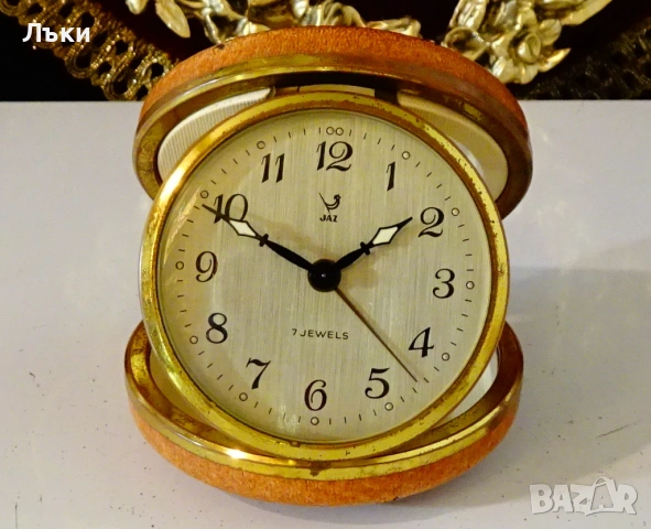 Френски механичен часовник,будилник Jaz,рубини,кожа. , снимка 10 - Антикварни и старинни предмети - 53249622