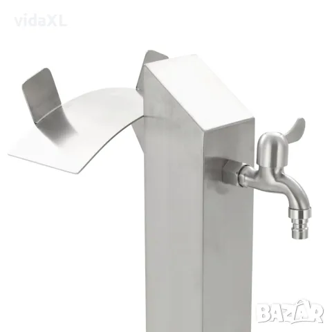 vidaXL Градинска чешма, неръждаема стомана, квадратна колона, 95 см, снимка 5 - Напояване - 56147600