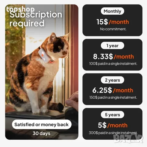 Чисто нов мини GPS тракер за котки Weenect Cat XS (С включена каишка)  , снимка 5 - За котки - 55829511