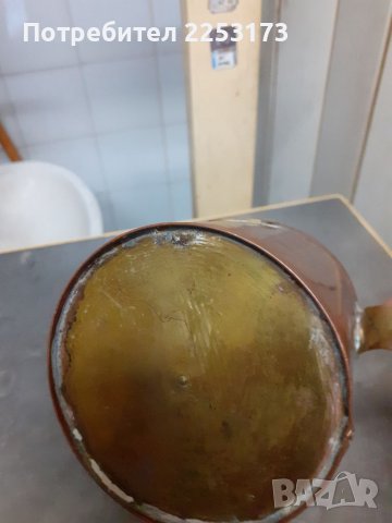 Стара медна чаша-мерилка с бронзова дръжка, снимка 5 - Декорация за дома - 39065367
