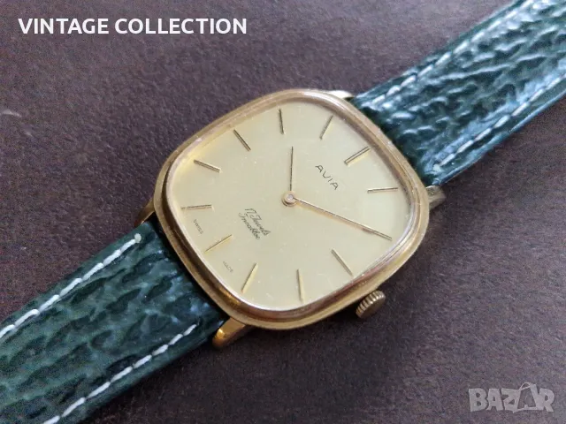 AVIA Швейцарски Мрханичен Чадовник SWISS MADE Позлатен 17 Jewels, снимка 4 - Антикварни и старинни предмети - 47842816