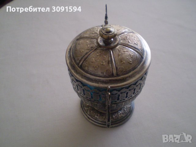 Стара захарница бонбониера  ВМФ Уникат с оригиналното стъкло  wmf, снимка 11 - Антикварни и старинни предмети - 37460864