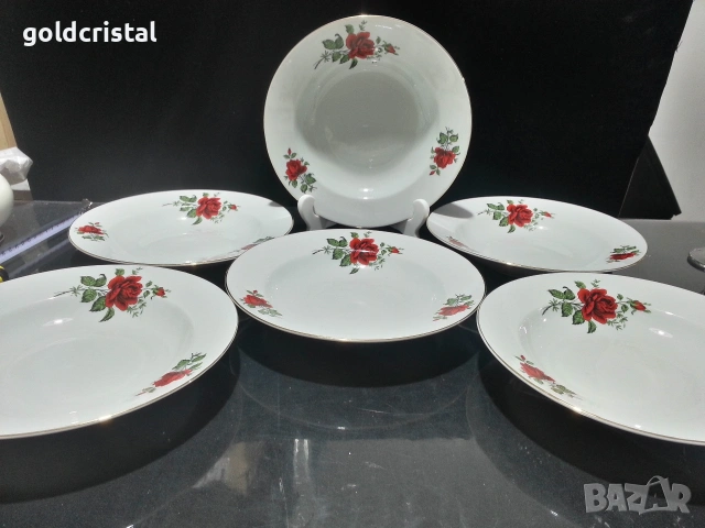 Стар български порцелан чинии дълбоки , снимка 2 - Антикварни и старинни предмети - 53238308