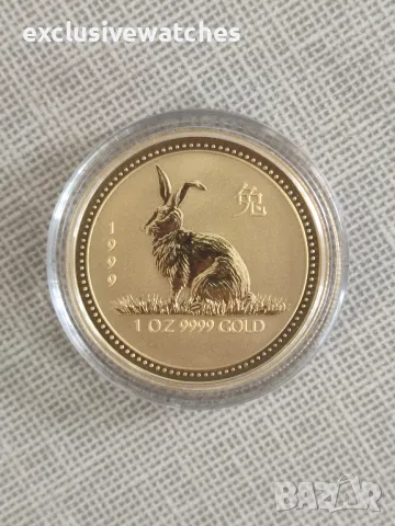 1 oz Златна Монета Австралийски Лунар Заек 1999, снимка 3 - Нумизматика и бонистика - 44145134