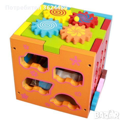 Детско дървено кубче, снимка 1 - Образователни игри - 42526486