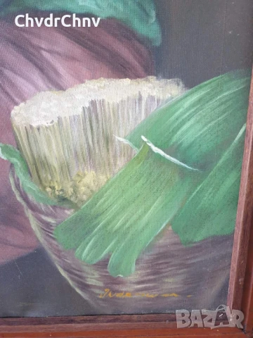 102x66см/голяма испанска картина масло върху платно/женски портрет/прислужница/дървена рамка, снимка 7 - Картини - 50702091