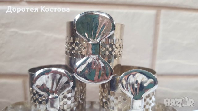 Красиви посребрени пръстени за салфетки от Англия , снимка 3 - Антикварни и старинни предмети - 39283945