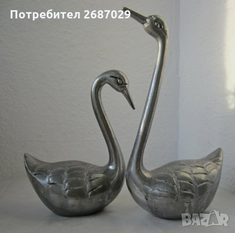  2 бр метални лебеди Фигура  малка пластика, снимка 8 - Статуетки - 29444659