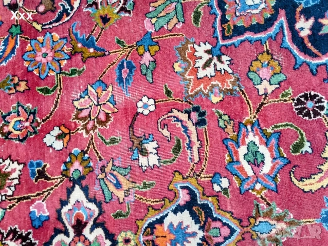 Ръчно тъкан вълнен персийски килим.Ирански.Антика за ценители., снимка 3 - Килими - 51609055