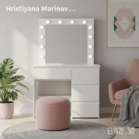 Тоалетка с голямо Led огледало - перфектна за всеки интериор, снимка 5 - Други - 56112032