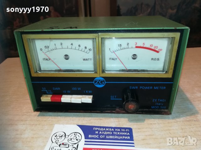поръчано-zetagi model 500-swr power meter-made in italy
