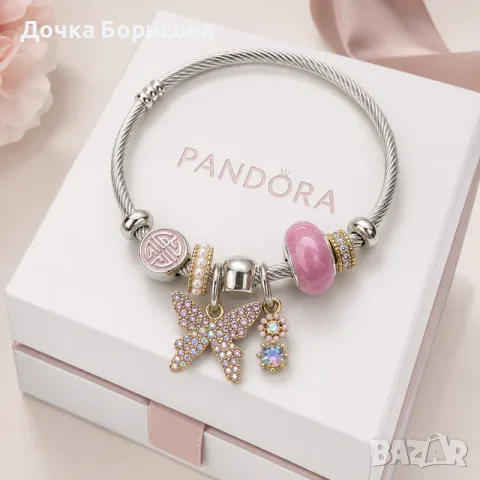 Гривна Pandora Pink Butterfly